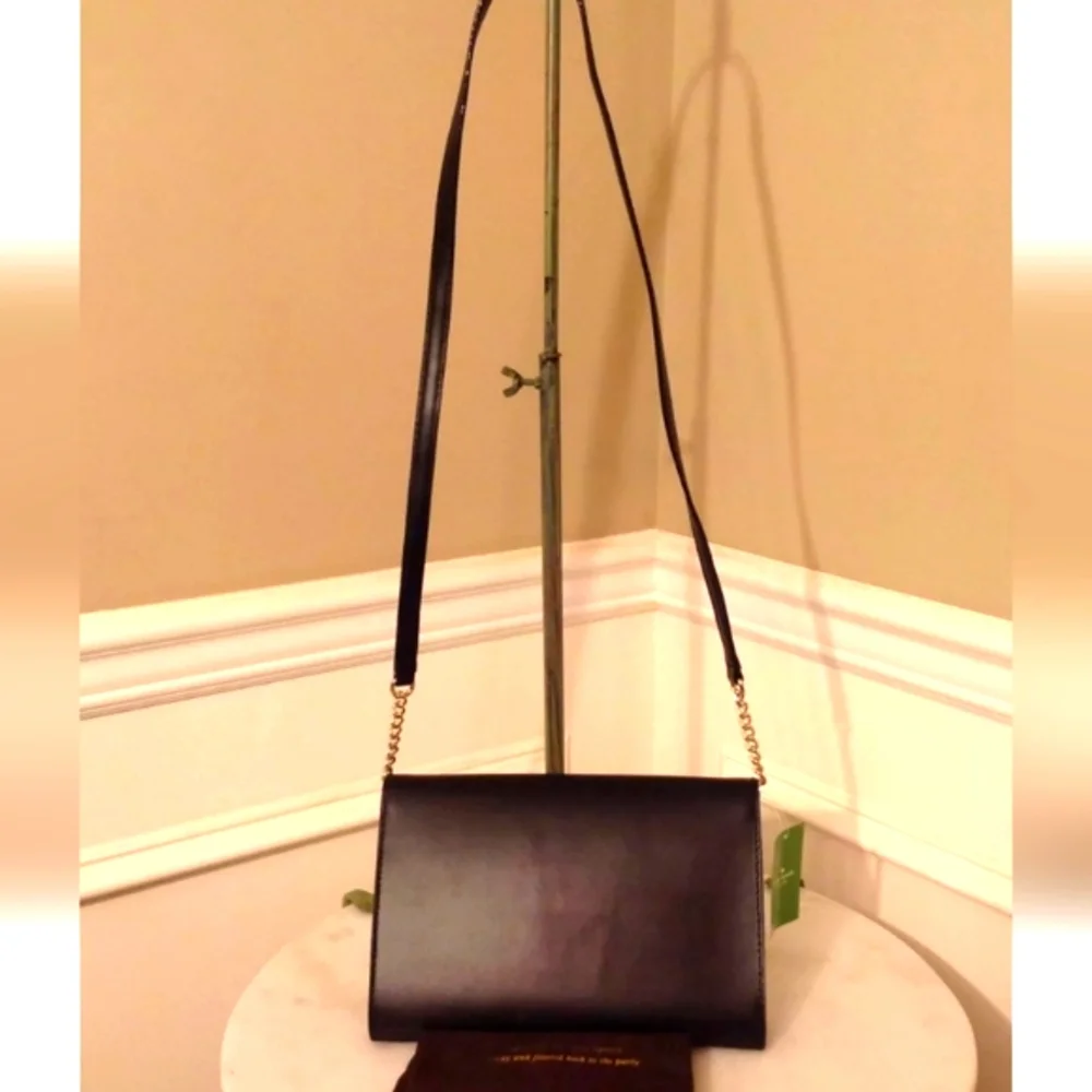 Kate Spade Madison Small Flap Crossbody Bag - Black Saffiano Leather